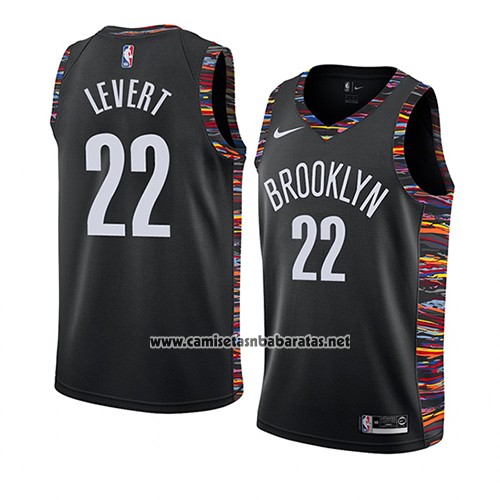 Camiseta Brooklyn Nets Caris Levert #22 Ciudad 2018-19 Negro
